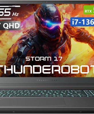 Thunderobot Storm 17 5070 Gaming Laptop, 17.3" QHD 165Hz 2K Display, Core i7-13620H, GeForce RTX 5070, 32GB DDR5 RAM, 2TB SSD, RGB Backlit Keyboard, HDMI, Wi-Fi 6, Win11 Home