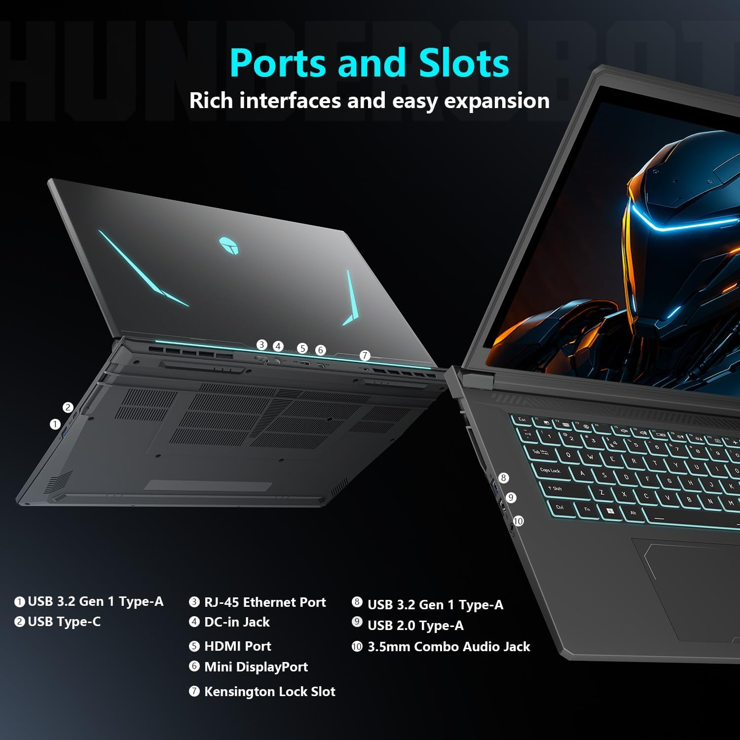 Thunderobot Storm 17 5070 Gaming Laptop, 17.3" QHD 165Hz 2K Display, Core i7-13620H, GeForce RTX 5070, 32GB DDR5 RAM, 2TB SSD, RGB Backlit Keyboard, HDMI, Wi-Fi 6, Win11 Home - Image 8