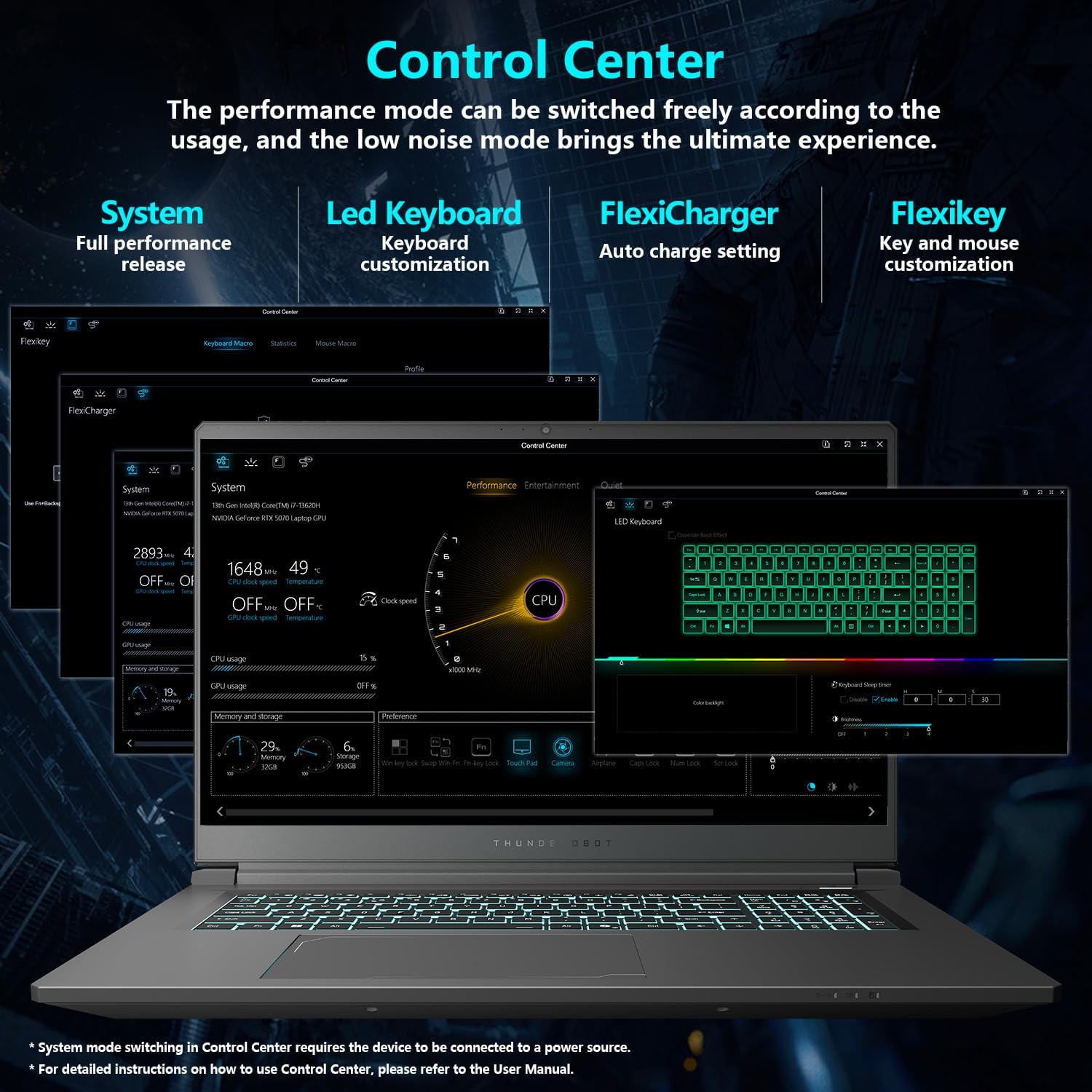 Thunderobot Storm 17 5070 Gaming Laptop, 17.3" QHD 165Hz 2K Display, Core i7-13620H, GeForce RTX 5070, 32GB DDR5 RAM, 2TB SSD, RGB Backlit Keyboard, HDMI, Wi-Fi 6, Win11 Home - Image 9